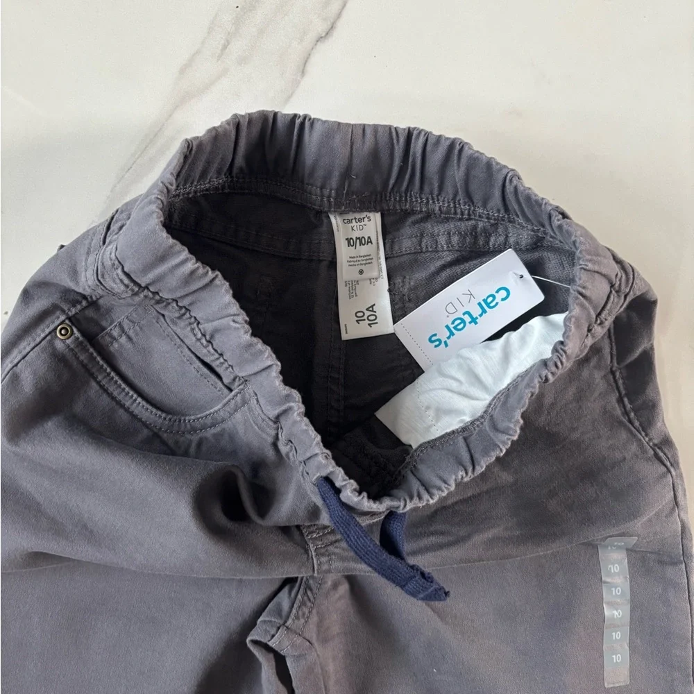 Carter's Charcoal Elastic-Waist Kids Pants - Picture 5 of 7